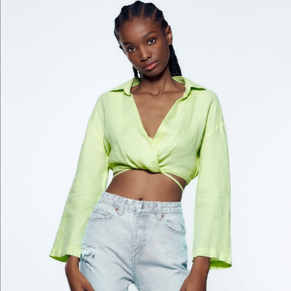 Zara Linen Wrap Shirt
